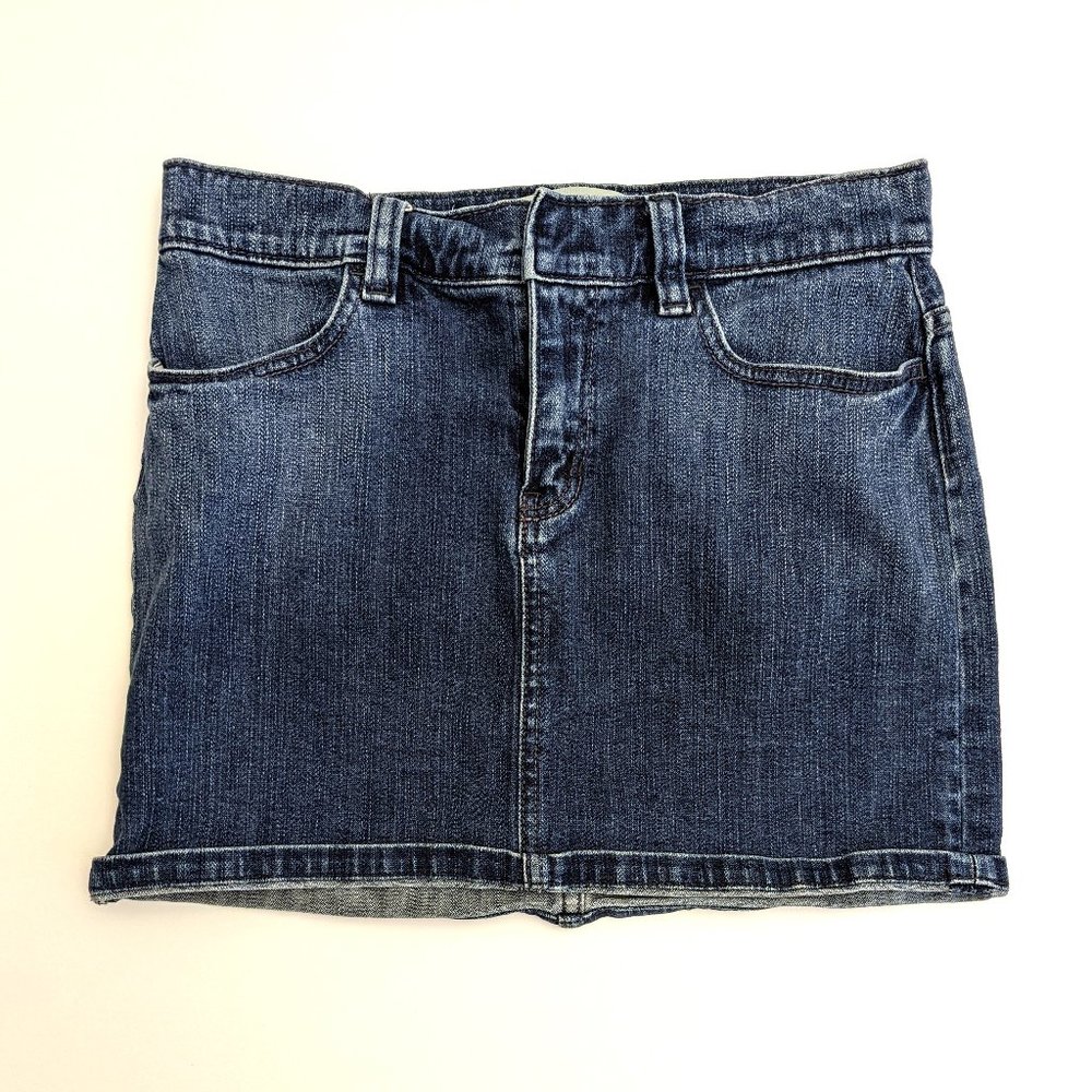 Gap Jeans Y2K Denim Skirt Pockets Dark Wash Cotton Spandex Causal Blue Size 4